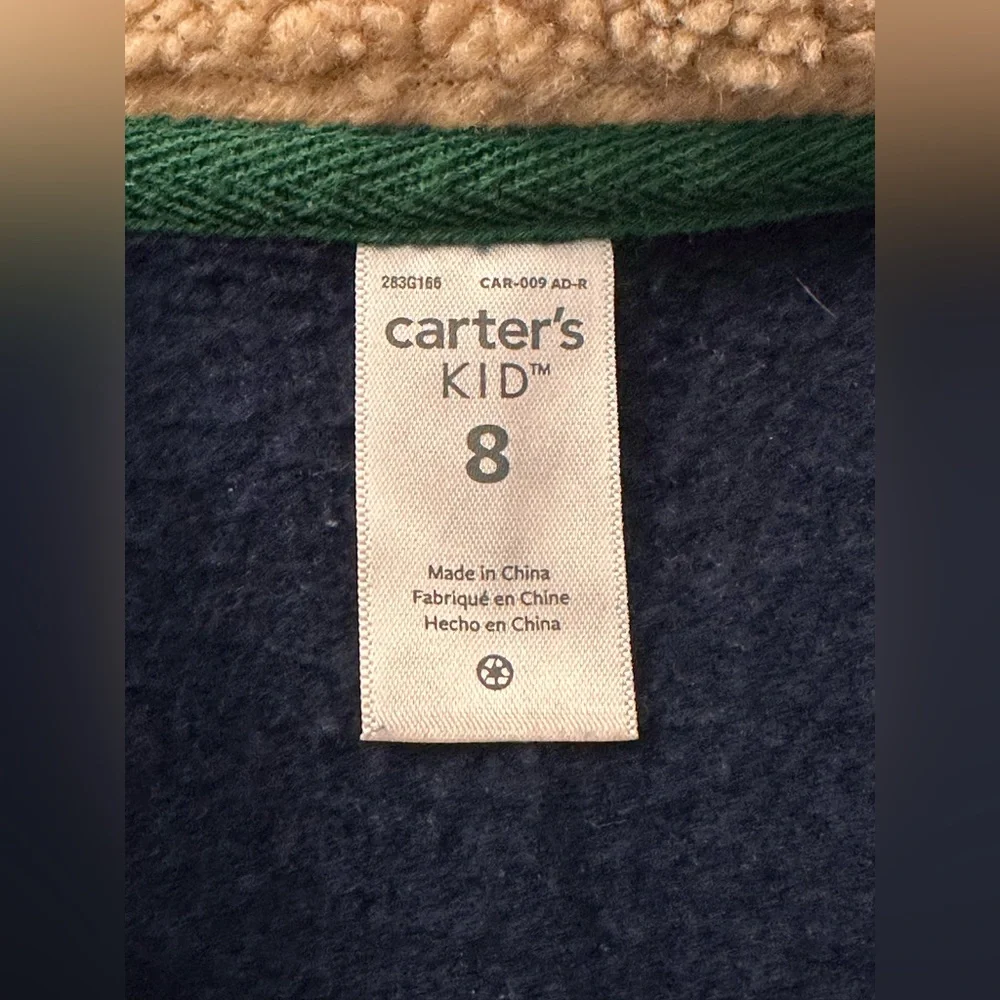 Carter’s Boy’s Quarter Zip Pullover Sweater in Navy Blue | Size: 8